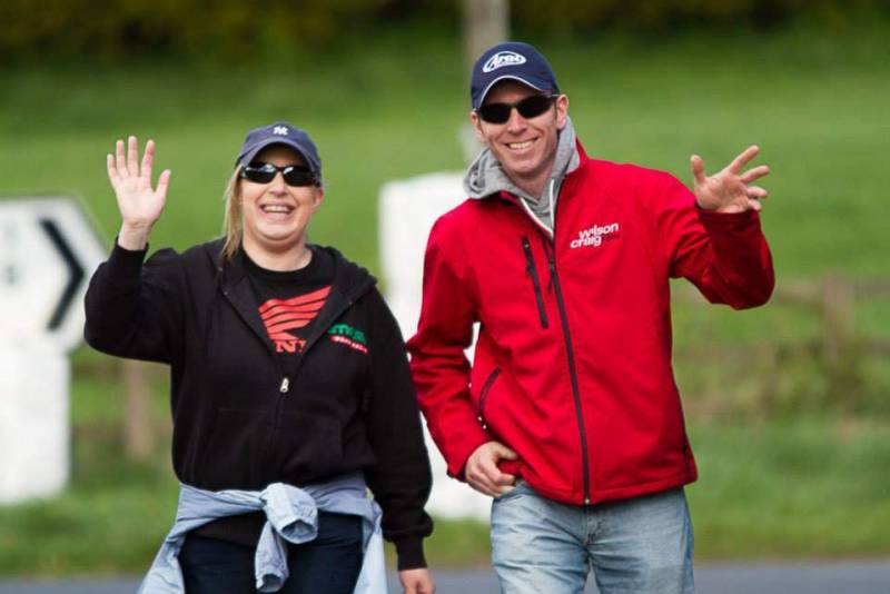 With Ronan J Owens and Cathy Fitzgerald at the Tandragee 100 Race Paddock.