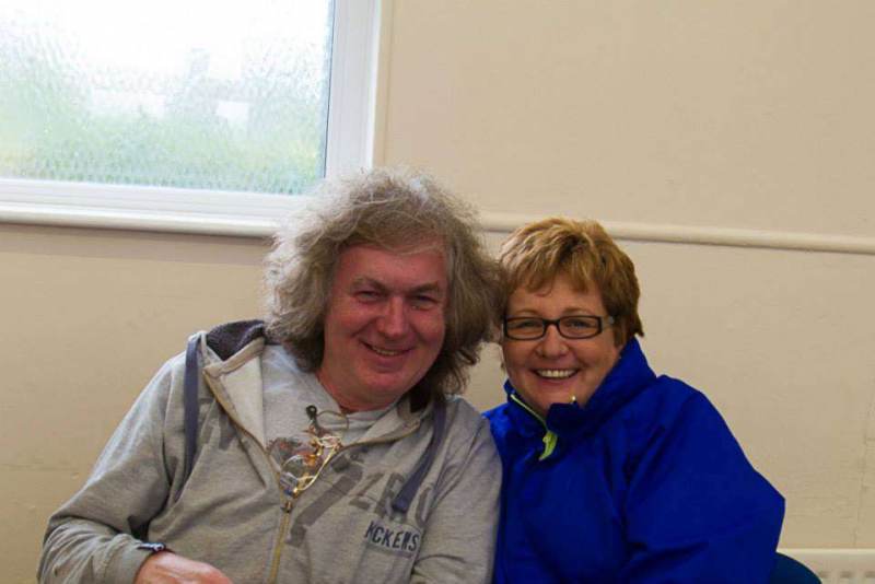 With Gerald Larkin at Tandragee 100 Race Paddock.